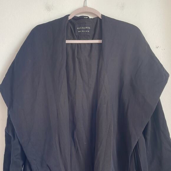 All Saints Pelya Parka hooded shawl collar midi utility coat sz 4 - Picture 2 of 6